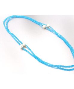 Collana con perle coltivate e agata blu in argento 925%-0