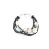 Bracciale regolabile con ematite e perle barocche in argento 925%-0