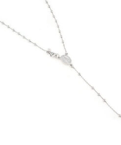 Collana rosario in argento 925 con medaglina della madoninna e croce gotica-0
