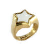 Anello con stella in argento 925% dorato-0